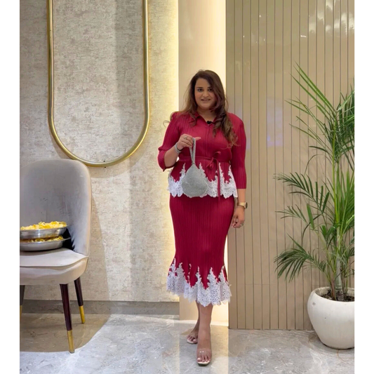 Elara Luxe Pleated Dress