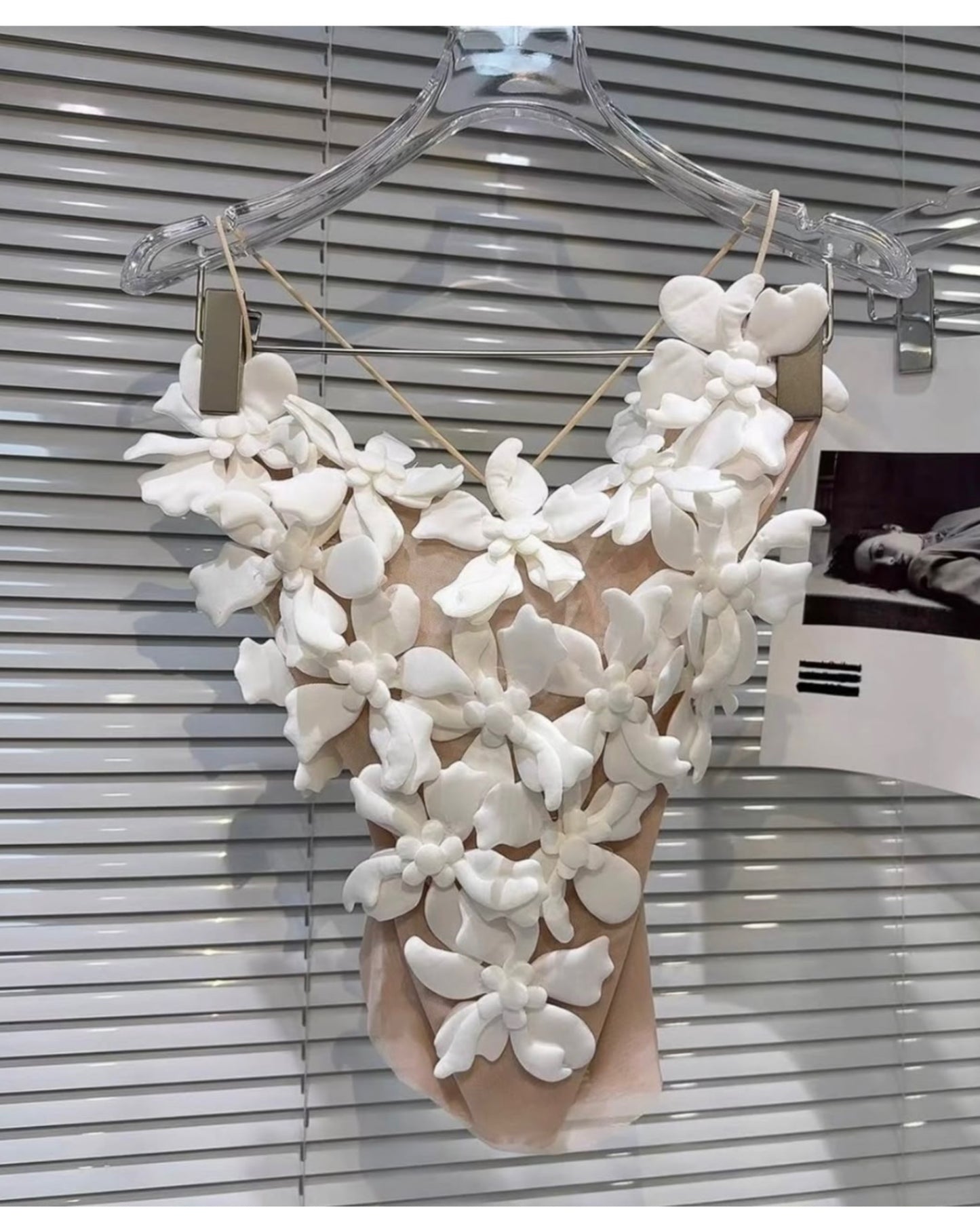 Petal bloom sheer corset top
