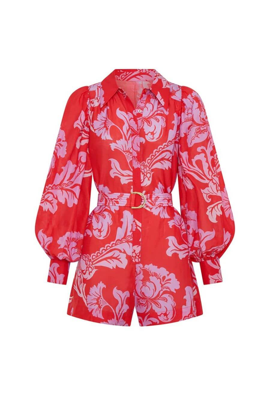 Tropical Bloom belted Romper