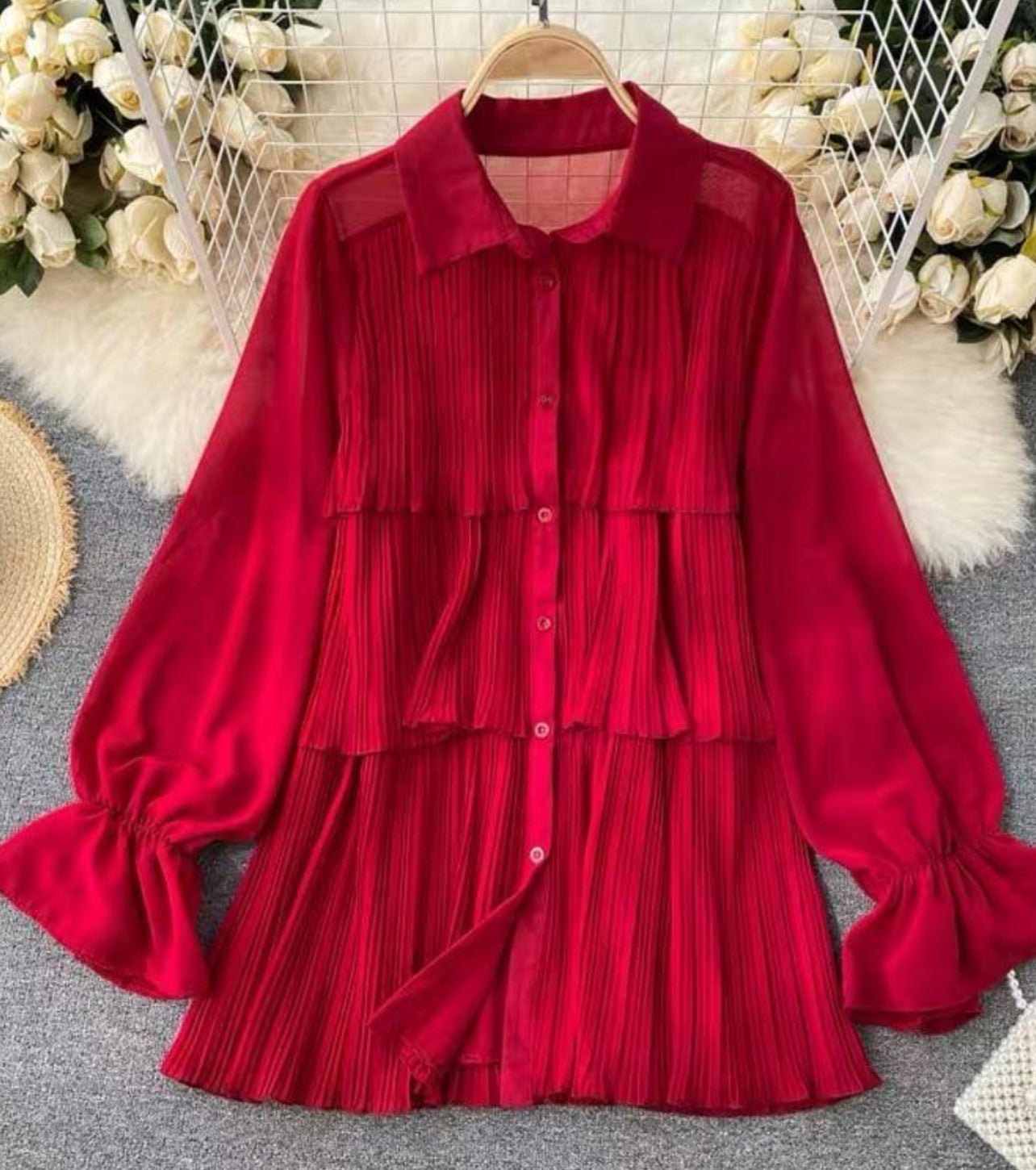 Pleated summer dress