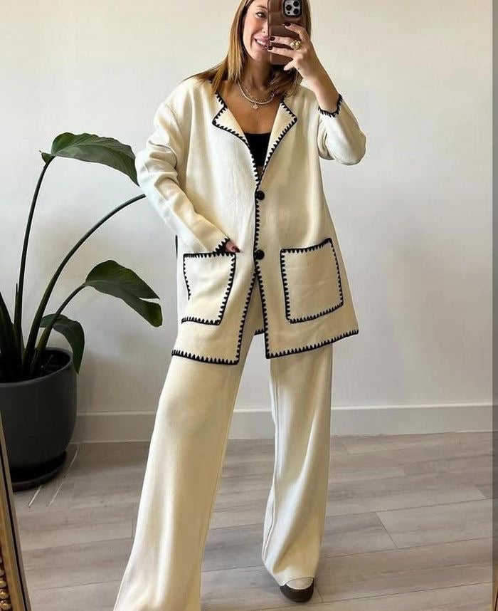 Jara Knitted Warm Cords Set