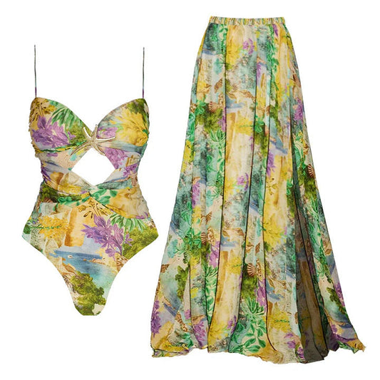 Palm Mirage Cutout Swimwear