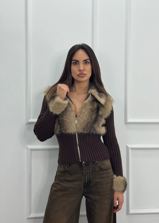 Fur Allure Knit Jacket