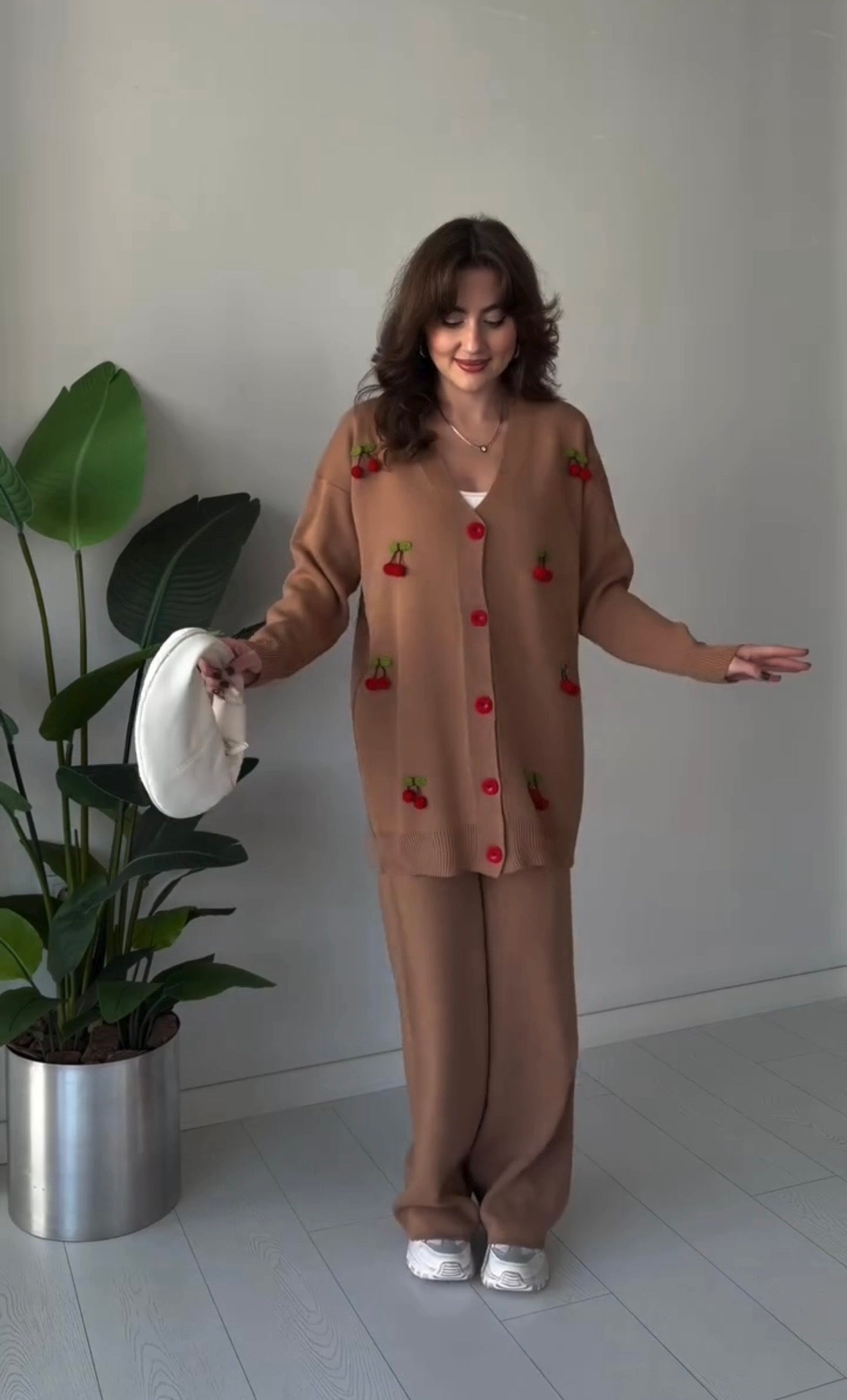 Cherry knitted Warm Cords Set