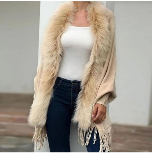 Faux fur shawl
