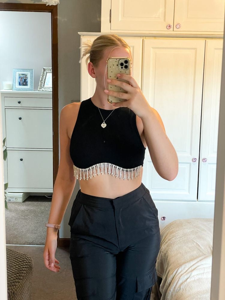 Saas Diamond Tassel Crop Top