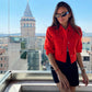 Red Cropped Blazer