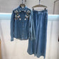 Bloom Stitched Denim Cords Set