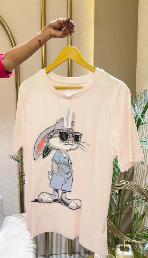 Bunny Embellished Casual Tshirt
