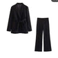 Black Blazer Pant Set