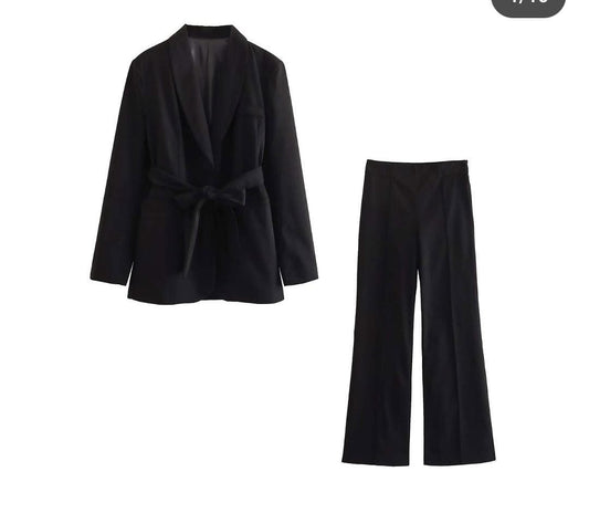 Black Blazer Pant Set