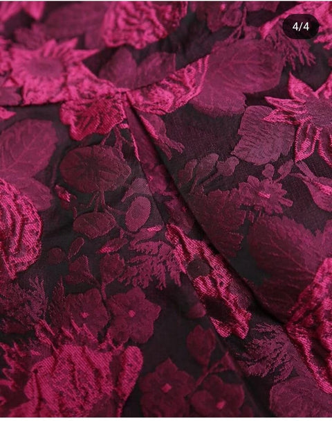 Crimson Bloom Luxe Dress