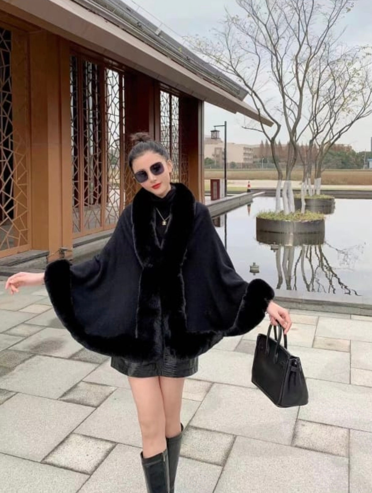 Janell Faux Fur Cape