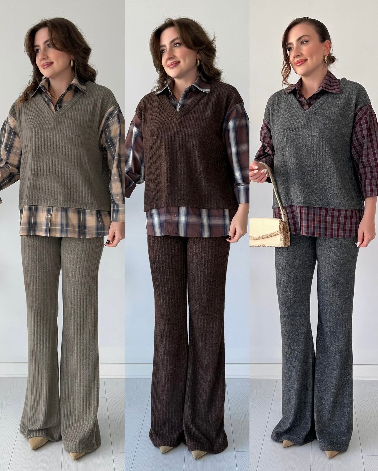 Plaid Knit Luxe Cords Set