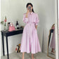 Azure Stripe Dress with belt