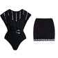 Lazer Cut bodysuit with shorts