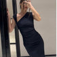 Asymmetric Draped Dress