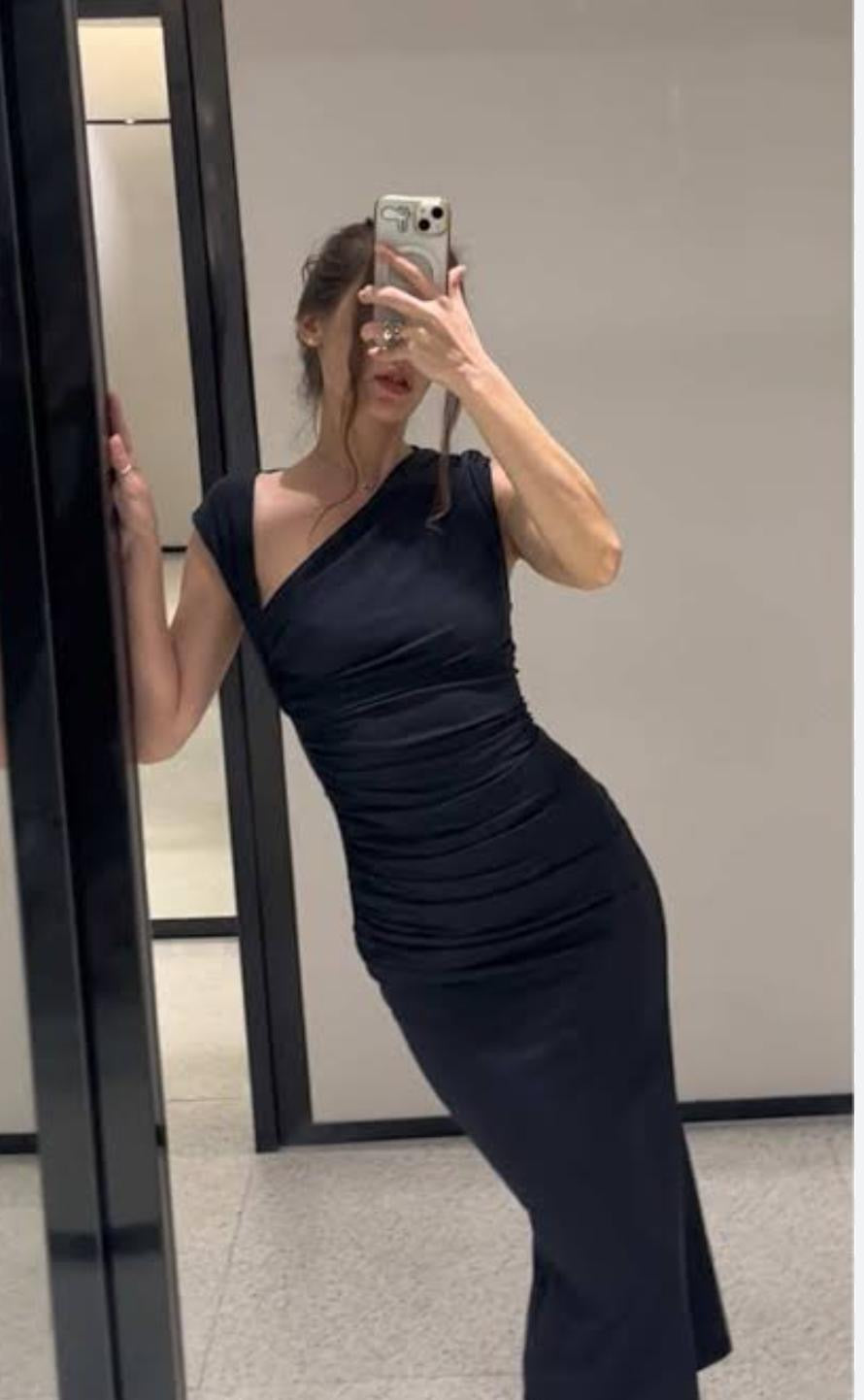 Asymmetric Draped Dress