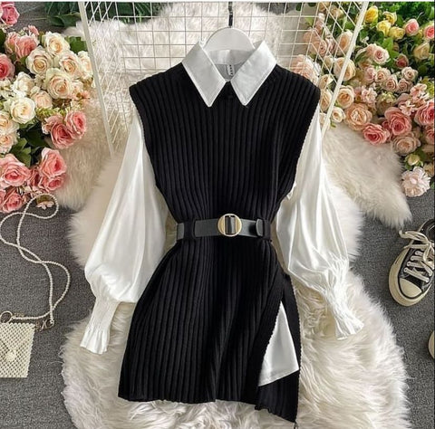 Fushion warm shirt dress