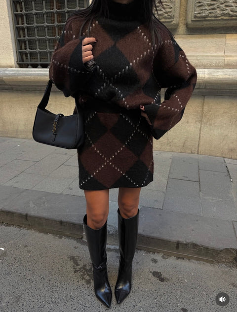 Baklava knit Skirt Set