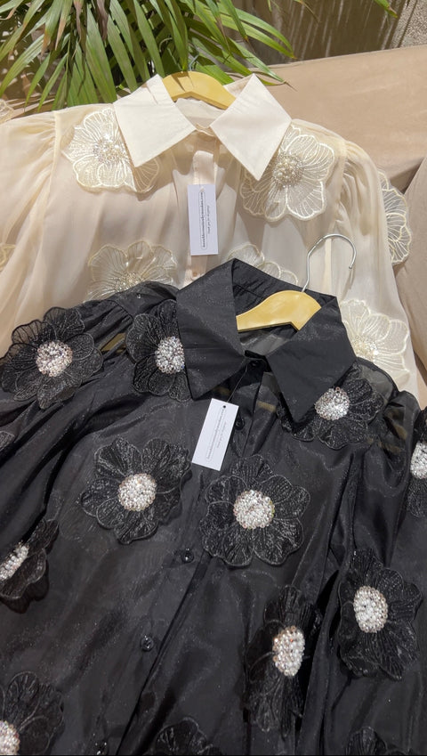 Organza Floral Embriodered Shirt