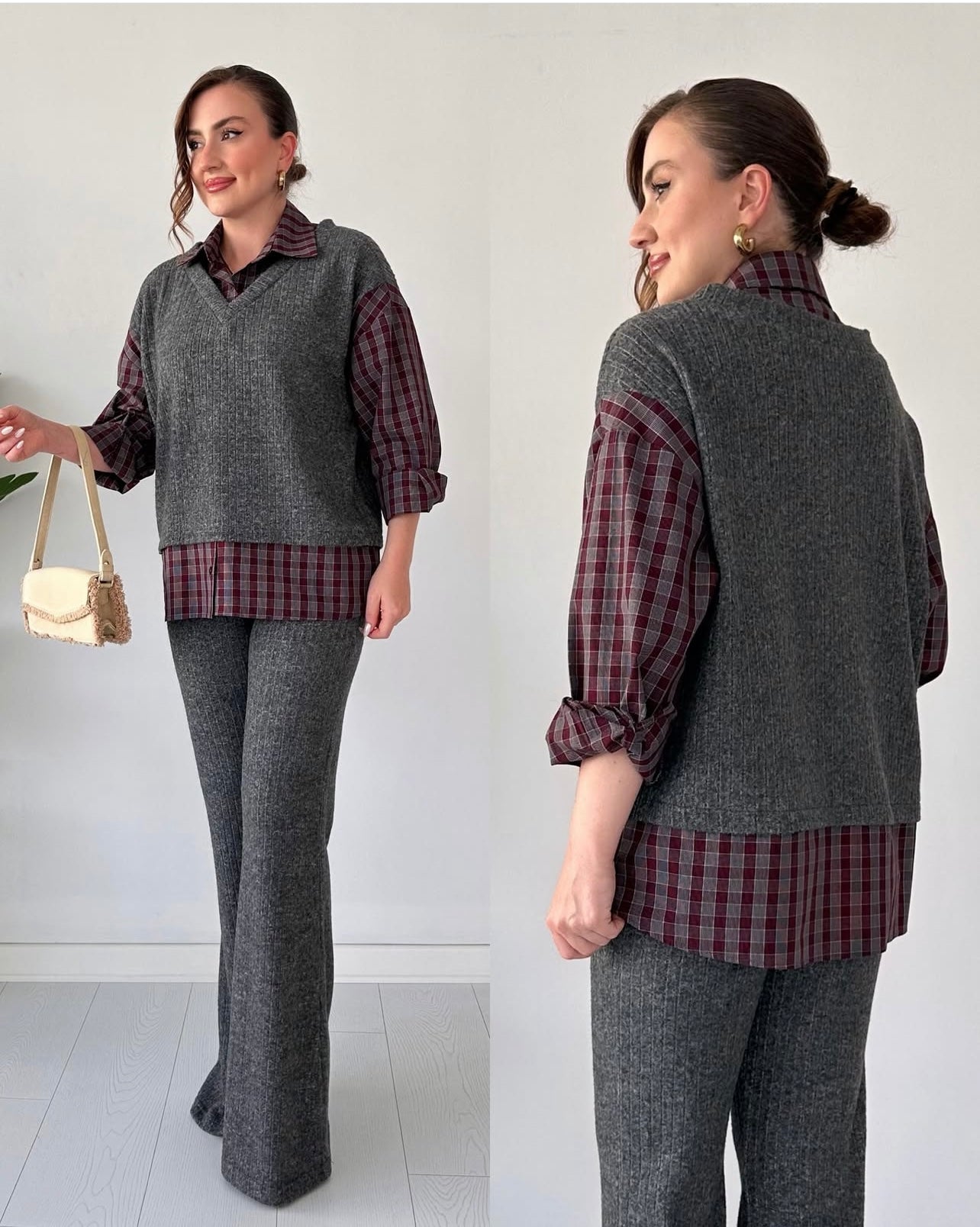 Plaid Knit Luxe Cords Set