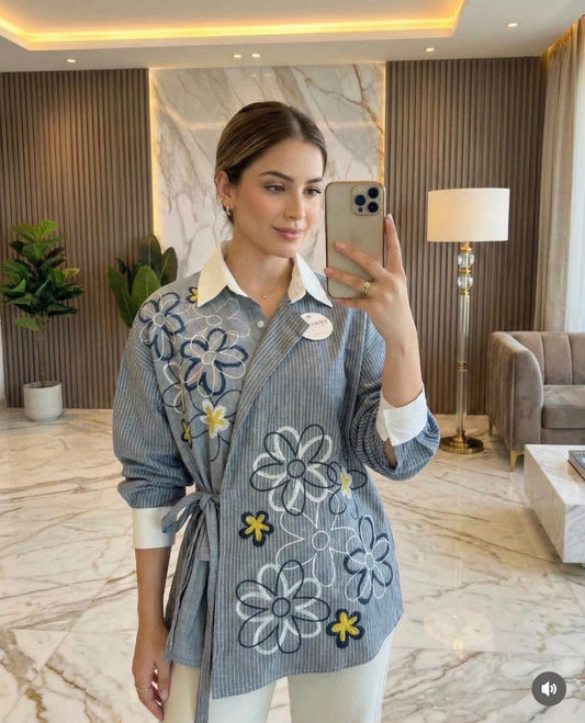 Flora Tie -Wrap Shirt