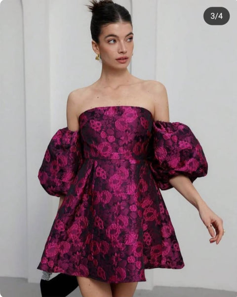 Crimson Bloom Luxe Dress