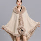 Sara Faux Fur Long Shawl/Cape