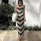 Greca Soft Knit Holiday Dress in white