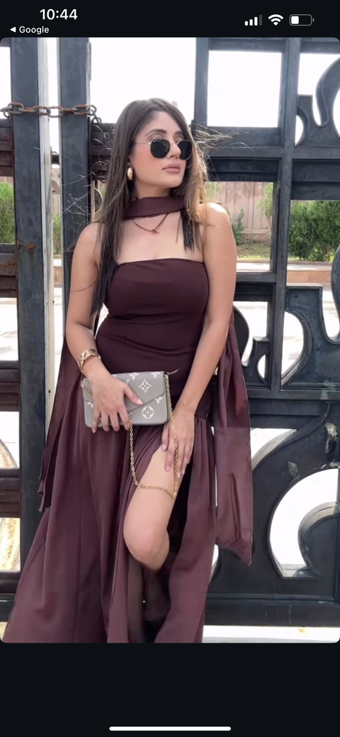Cocoa Luxe Slit Dress