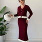Merlot Ruffle Knit Skirt Set