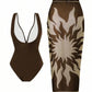 Mocha Luxe Monokini Sarong Set