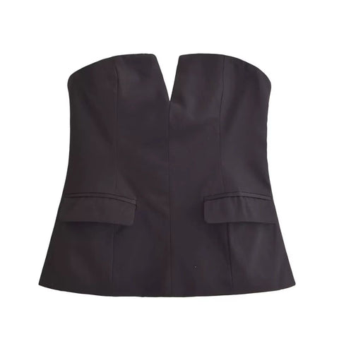 Pocketed Blazer Tube Tops
