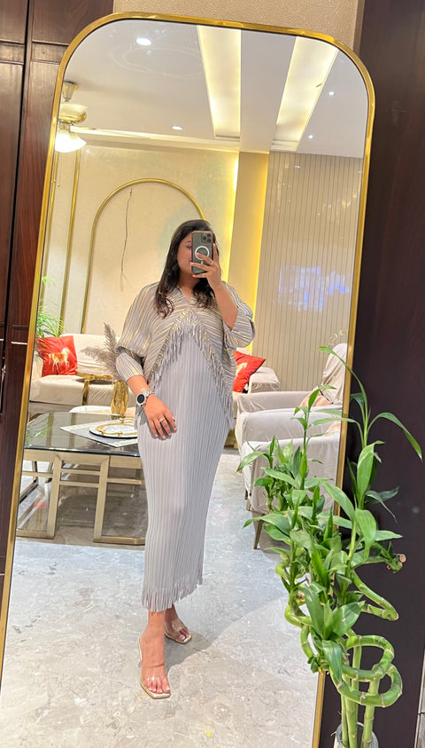 Kiya Fringes Pleated Dress