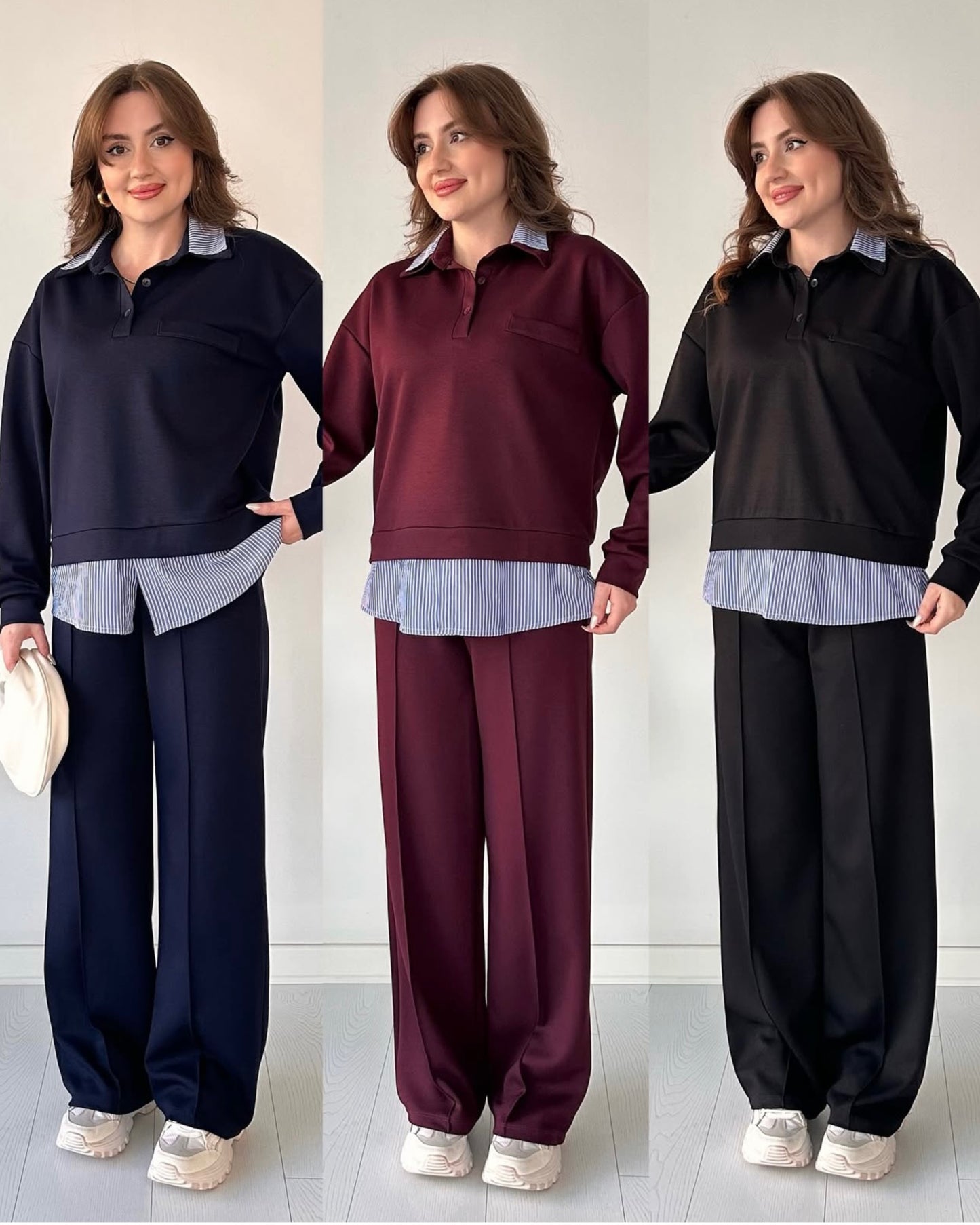 Stripe collar luxe cordset