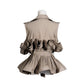 V Neck Pleated Top