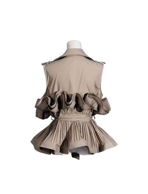 V Neck Pleated Top