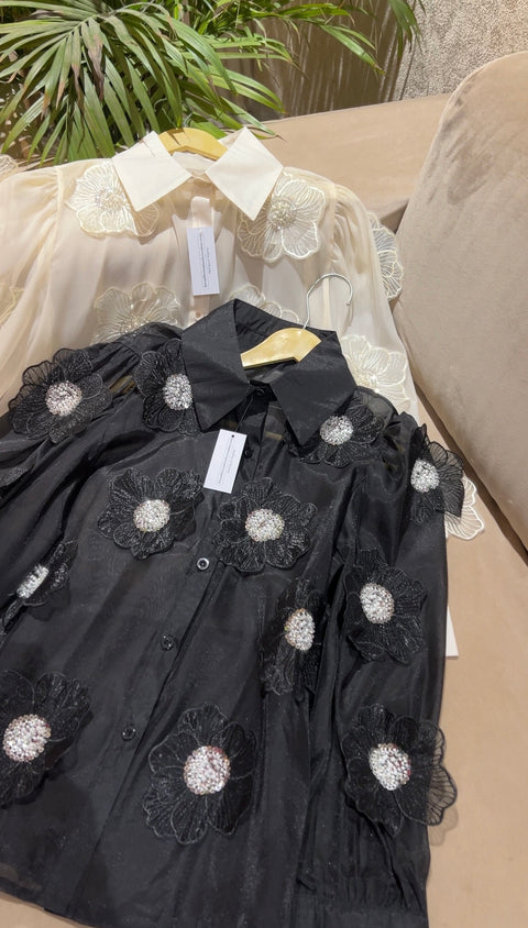 Organza Floral Embriodered Shirt