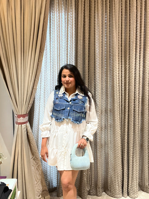 Ziya Embellished Jacket With Shirt