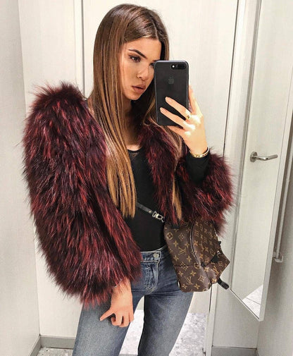 Wine Fur Luxe Jacket