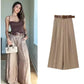 Satin silk high waist pants