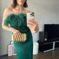 Off shoulder Furry Dress