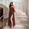 Cocoa Luxe Slit Dress