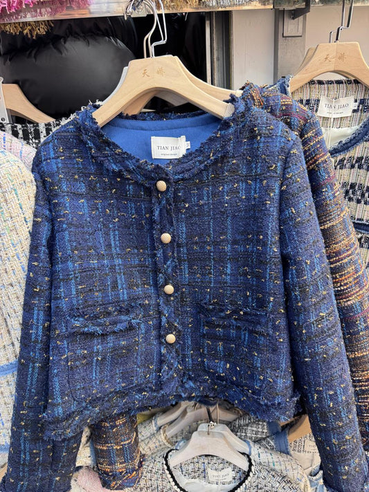 Indigo Charm Tweed Blazer