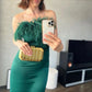Off shoulder Furry Dress