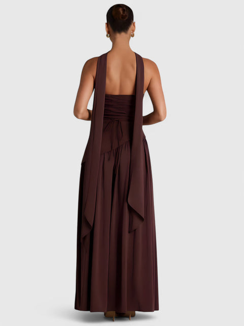 Cocoa Luxe Slit Dress