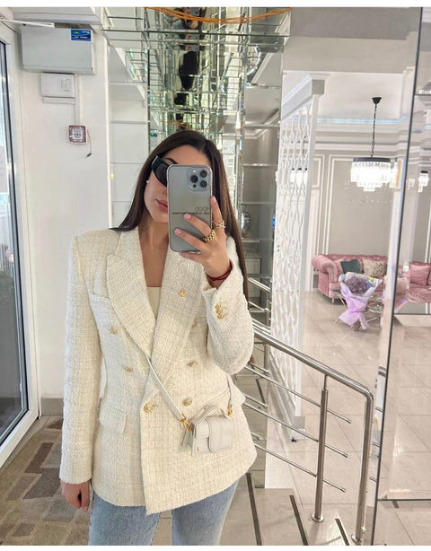 White Tweed Blazer