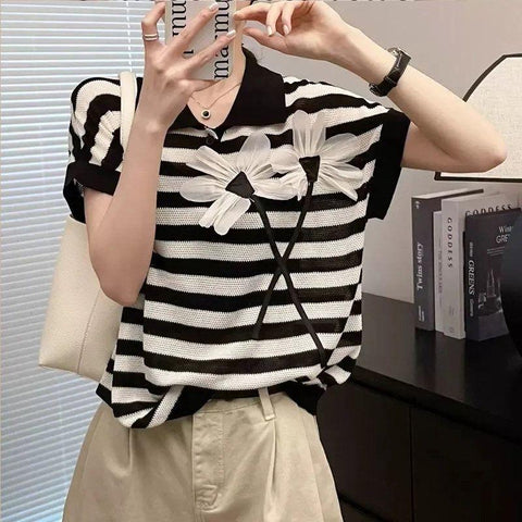 Flower Knitted Top