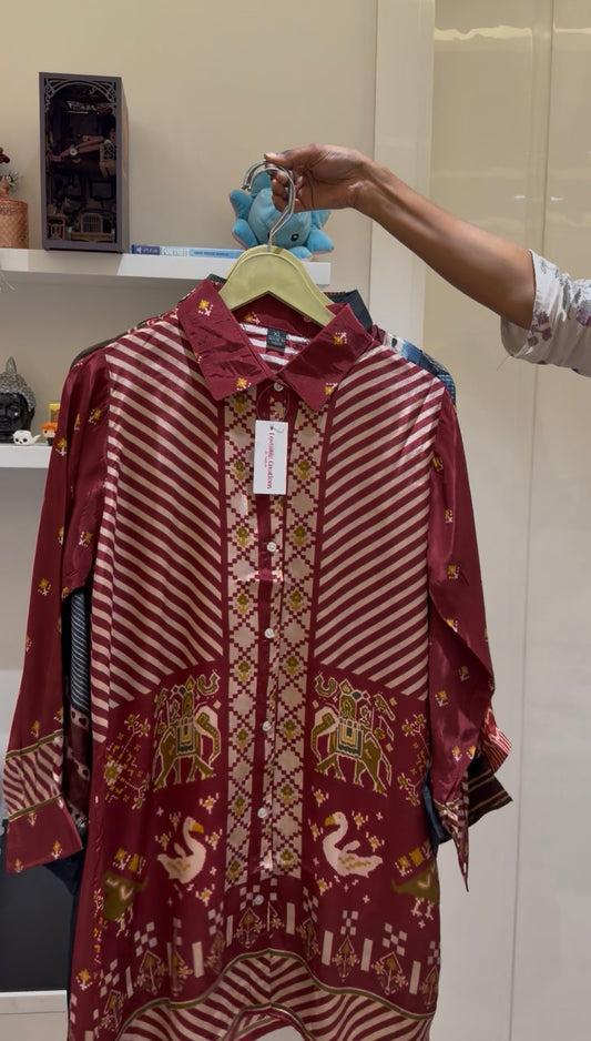 Ajrak Summer Crepe Shirt